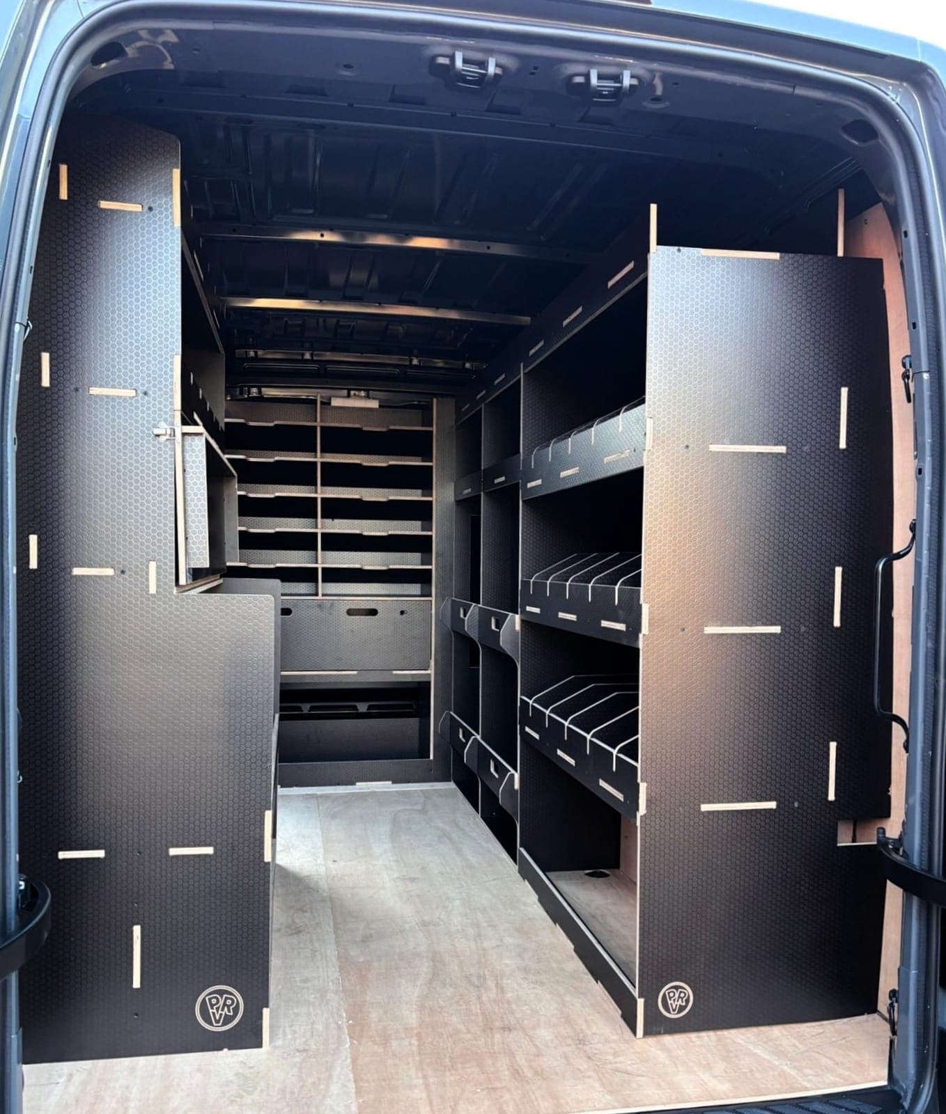 Dual Side Racking with Workbench and Bulkhead Drawer Unit — image 1