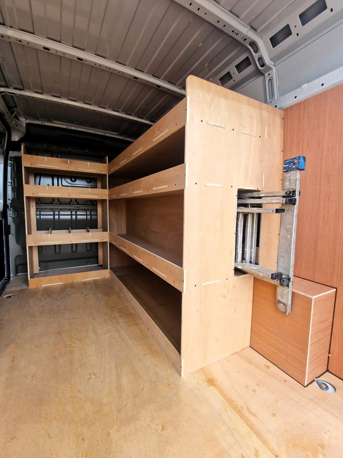 Shelving with Ladder Storage and Bulkhead Racking