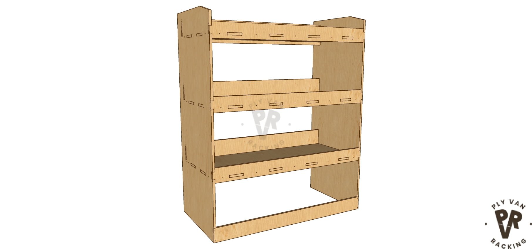 3 Standard Shelf Racking 3 Shelf Same Size Ply Van Racking