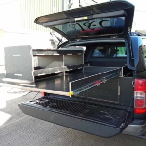 Rear drawers with runner for van racking