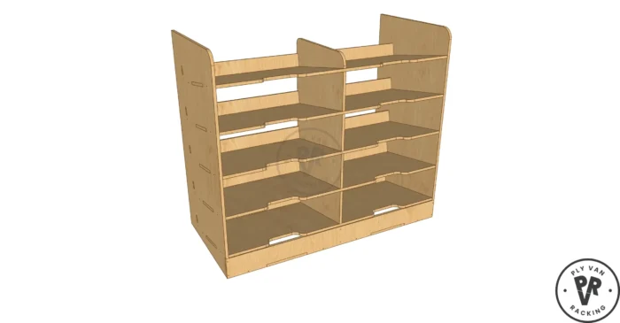 Angled Shelving for Packout Boxes