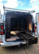 Raised floor and racking system for upright sheet storage by Ply Van Racking Ltd.