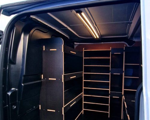 Racking for a Ford Custom Sport for a Heating and Plumbing Engineer by Ply Van Racking Ltd