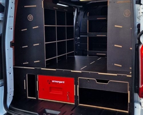 Racking for a Ford Custom Sport for a Heating and Plumbing Engineer by Ply Van Racking Ltd